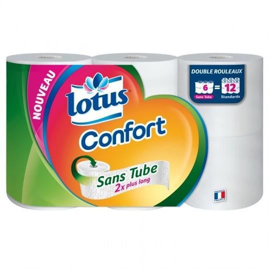LOT 4 RLX PAPIER HYGIENIQUE CONFORT S TUBE LOTUS