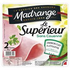 2 T.MON JAMBON SUPER.SANS COUENNE VPF 80G MADRANGE