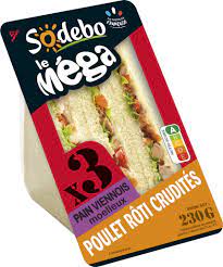 3 MEGA CLUB VIENNOIS 230G POULET CRUDITES SODEBO