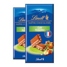 L.2 TABLETT.110G CHOCOLAT LAIT NOISETTES LINDT