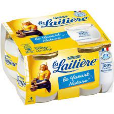 LA LAITIERE POT VERRE AU LAIT ENTIER NAT.125G X4