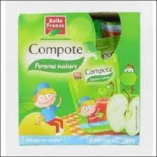 PAK.4X90G GOURDES COMPOTE POMME NAT.ALLEG.B.FRANC