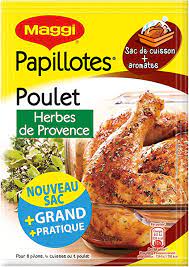 PAPILLOTES POULET HERBES PROVENCE MAGG