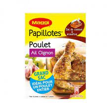 PAPILLOTES.POULET AIL ET OIGNON MAGGI