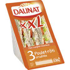 SAND.XXL P.COMPLET POULET ROTI CRUDITES 230G DAUN