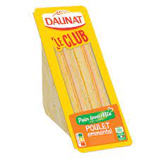 SANDW SANS CROUTE POULET EMMENTAL 140G DAUNAT