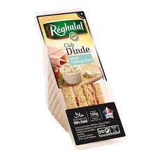 SANDWICH CLUB DINDE HALAL 125G REGHALAL