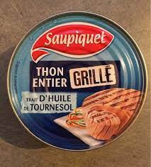 THON ENTIER GRILLE HUILE TOURNESOL 115G SAUPIQUET