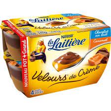 VELOURS CREME CHOCO CARA 4 X 85 G LA LAITIERE