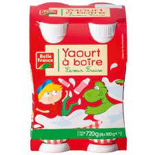 YAOURT A BOIRE FRAISE 4X180G BELLE FRANCE