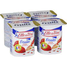 YAOURT UHT FRAISE 4X125G ELLE & VIRE